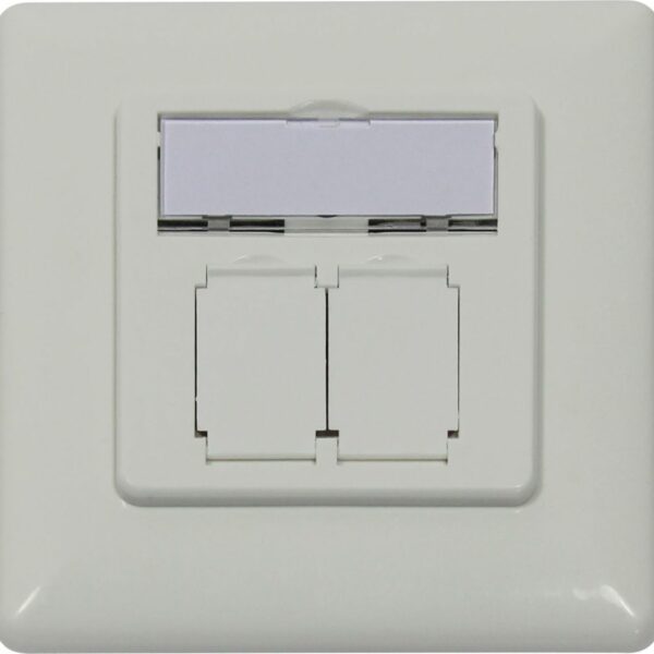 Dosen TP,UP,2-fach,CAT6A, Keystone Slim-line, Reinweiss, designfähig UAE, Synergy 21,