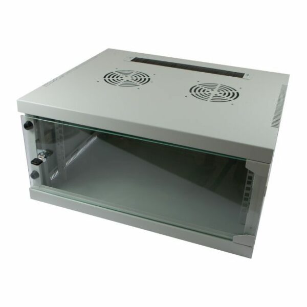 ALLNET 19″Wandgehäuse, 4HE, 1-teilig, T444/B541mm, Lichtgrau, SMQ-Serie,