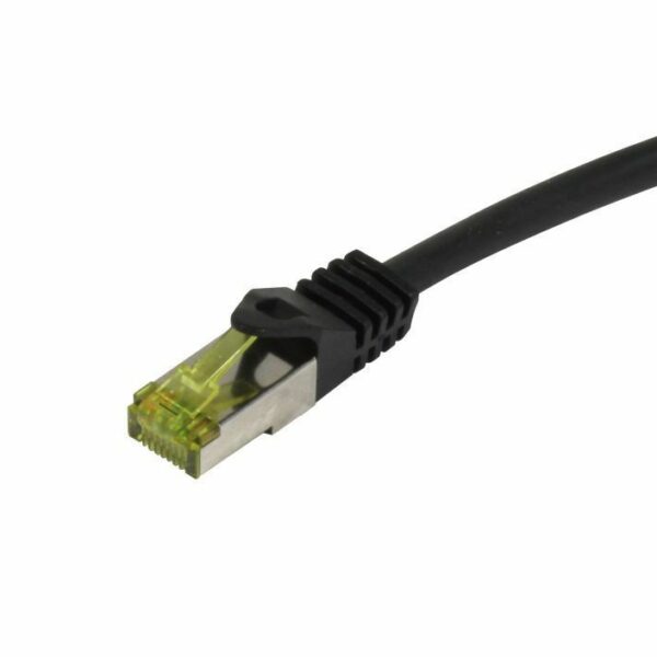 Patchkabel RJ45, CAT6A 500Mhz, 0.5m, schwarz, S-STP(S/FTP), TPE/LSZH Indoor/outdoor (UV/Water/oil/-resistant), AWG26, mit CAT7 Rohkabel, Synergy 21
