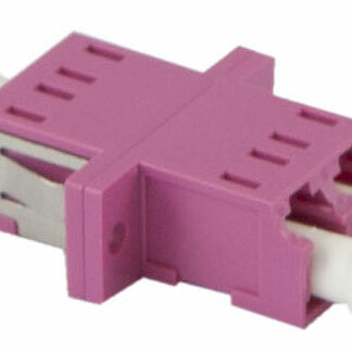 LWL-Kupplung, LC-Buchse/LC-Buchse, 50/125u Multimode OM4, erika-violett, duplex, PVC, mit Flansch, Synergy 21,