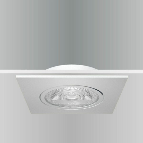 Synergy 21 LED Deckeneinbauspot Helios silber, quadratisch+schwenkbar, warmweiß