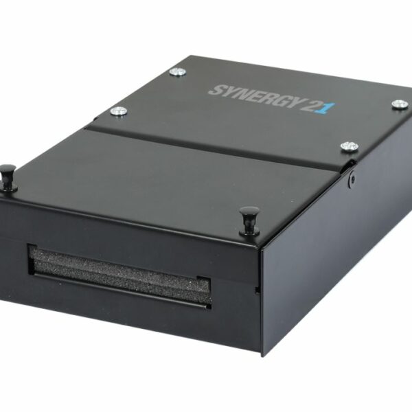 Keystone,Modulträger, Patchpanel für 4x TP-Modul, Aufputz, Metallklappbox(Consolidation Point Box), Schwarz, Synergy 21,