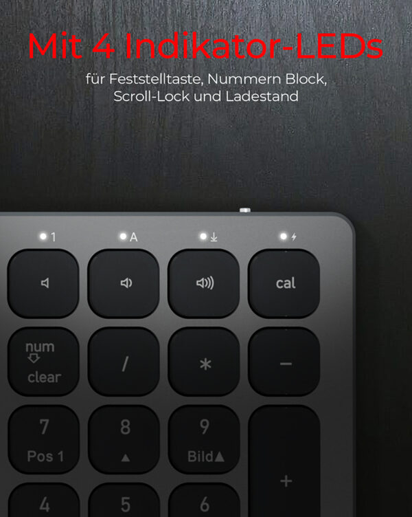 KeySonic KSK-8023BTRF Tastatur Universal Bluetooth QWERTZ Deutsch Anthrazit, Schwarz - Image 7