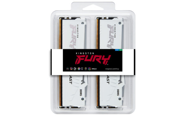 Kingston Technology FURY Beast 32GB 6000MT/s DDR5 CL30 DIMM (2er-Kit) White RGB EXPO - Image 5