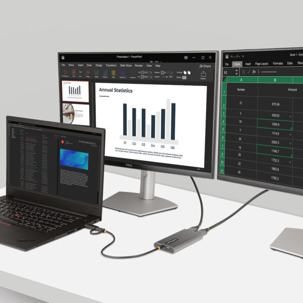 StarTech.com USB-C Dual HDMI Adapter - USB-C/USB HDMI Adapter für 2 4K 60Hz Monitore - 100W PD Pass-Through - 30 cm Festes Kabel - USB C auf HDMI - USB-C zu HDMI Multi-Monitor Adapter/Videokonverter - Image 7