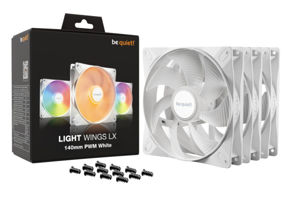 be quiet! LIGHT WINGS LX 140mm PWM 3-Pack White Computergehäuse Ventilator 14 cm Weiß 3 Stück(e) - Image 5