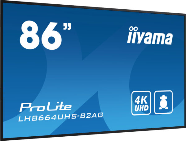 iiyama LH8664UHS-B2AG Signage-Display Digital Signage Flachbildschirm 2,18 m (86") WLAN 500 cd/m² 4K Ultra HD Schwarz Eingebauter Prozessor Android 24/7 - Image 3