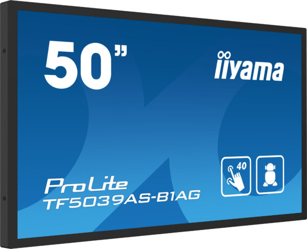 iiyama TF5039AS-B1AG Signage-Display Digital Signage Flachbildschirm 125,7 cm (49.5") LED 500 cd/m² 4K Ultra HD Schwarz Touchscreen Eingebauter Prozessor Android 24/7 - Image 2