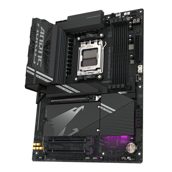 GIGABYTE X870 AORUS ELITE WIFI7 Mainboard - Unterstützt AMD Ryzen 9000 CPUs, 16+2+2 Phasen VRM, bis zu 8000MHz DDR5 (OC), 3xPCIe 5.0 + 1xPCIe 4.0, Wi-Fi 7, 2.5GbE LAN, USB 4 - Image 4