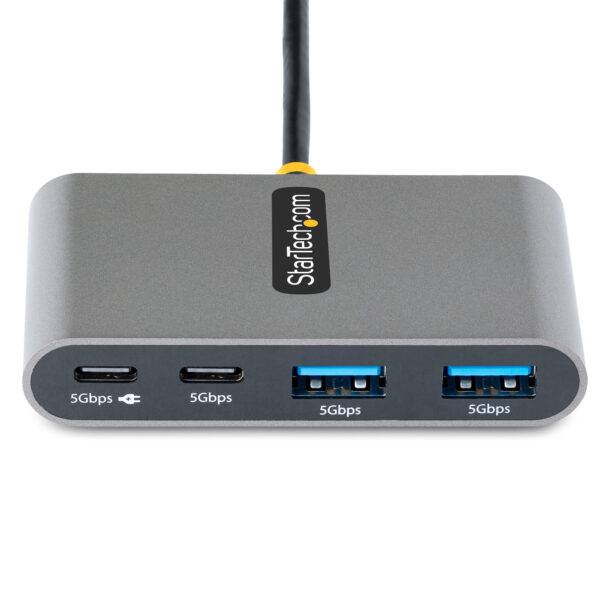 StarTech.com 4-Port USB-C Hub mit Power Delivery Pass-Through - 2x USB-A + 2x USB-C - 5 Gbit/s - 30cm Kabel - Tragbarer USB-C Mini Hub - USB 3.0 - USB-C Splitter/Verteiler - Image 3