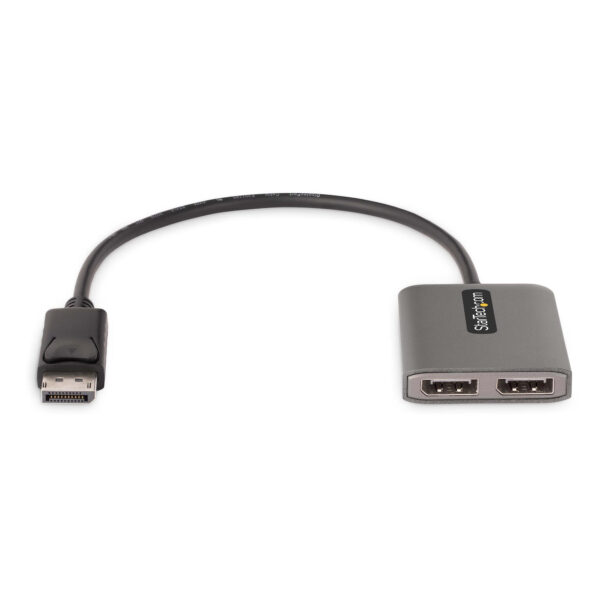 StarTech.com 2-Port Multi-Monitor DisplayPort Adapter, DP auf 2x DisplayPort 1.4 Splitter, Dual 5K 60Hz Computer MST Hub, Extra Langes Integriertes Kabel, nur Windows - Image 3