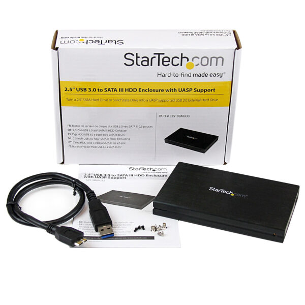 StarTech.com 2,5" Externes Festplattengehäuse mit UASP - SATA III 6 Gbit/s - USB 3.0 5Gbit/s SuperSpeed HDD/SSD Gehäuse aus Aluminium - Schwarz - Image 6