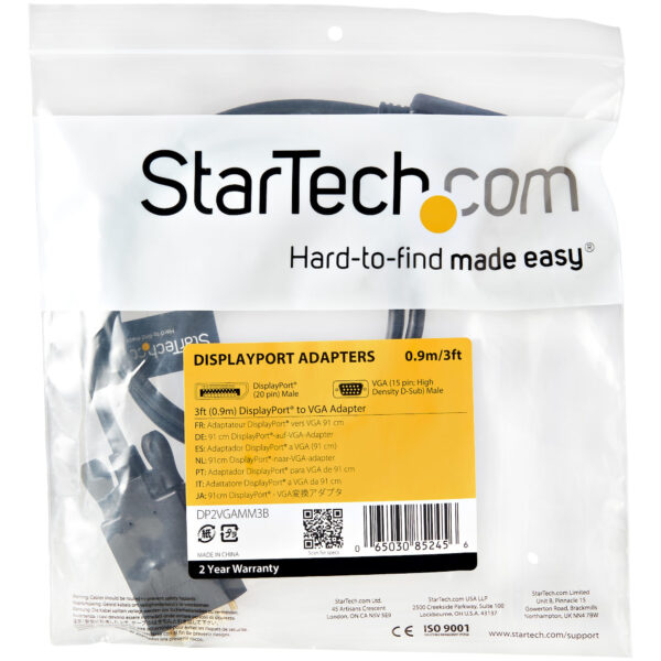 StarTech.com DisplayPort auf VGA Kabel 91cm (Stecker/Stecker) - DP zu VGA Kabel Adapter - Schwarz - Image 5