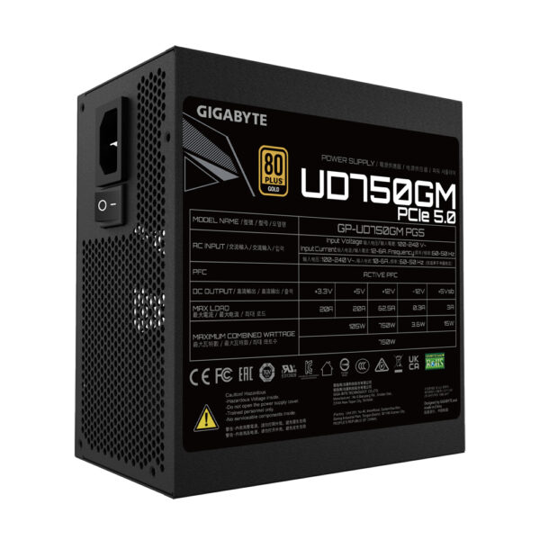 GIGABYTE UD750GM PG5 Netzteil 750 W 20+4 pin ATX ATX Schwarz - Image 2