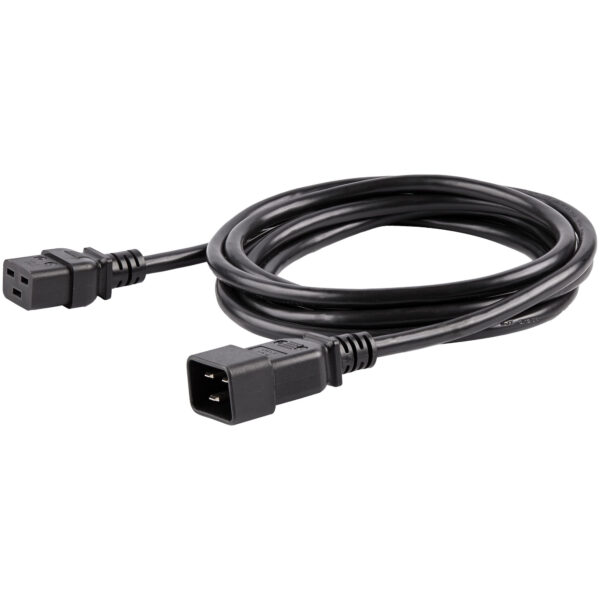 StarTech.com 3 m hochbelastbares Verlängerungskabel, IEC 320 C19 auf IEC 320 C20 schwarzes Verlängerungskabel, 15A 250V, 14AWG, Stromkabel Verlängerung, AC Stromkabel, UL gelistet - Image 2