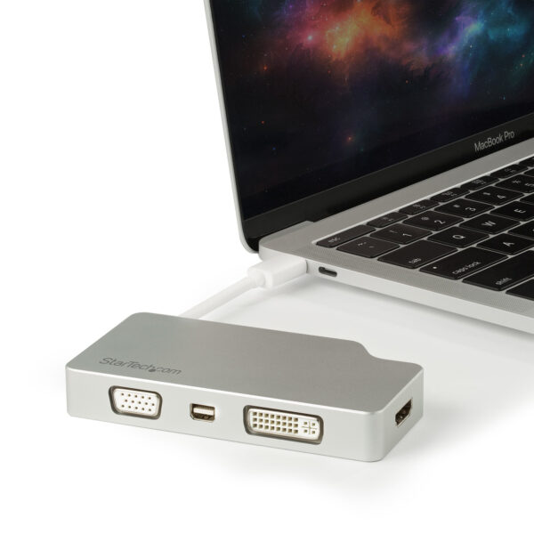 StarTech.com Aluminium Reise A/V Adapter 4-in-1 USB-C auf VGA, DVI, HDMI oder mDP - 4K - Image 6