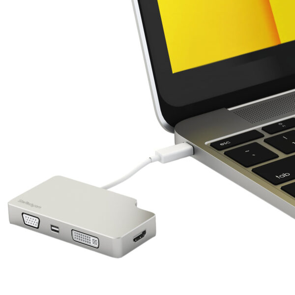 StarTech.com Aluminium Reise A/V Adapter 4-in-1 USB-C auf VGA, DVI, HDMI oder mDP - 4K - Image 5