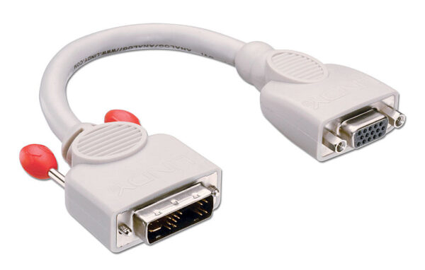 Lindy 41222 Videokabel-Adapter 0,2 m DVI-A VGA (D-Sub) Grau