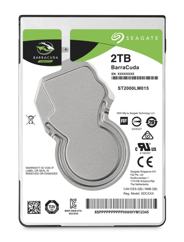 Seagate Barracuda 2.5" Interne Festplatte 2 TB 5400 RPM 128 MB 2.5" Serial ATA III