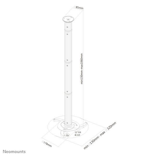 Neomounts Projektor Deckenhalterung - Image 6