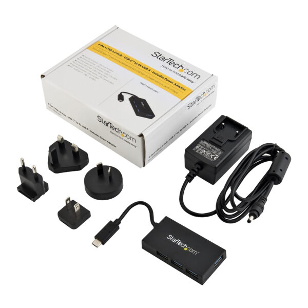 StarTech.com 4 Port USB C Hub - USB Typ-C Hub mit 4x USB-A Ports (USB 3.0 SuperSpeed 5Gbit/s) - USB Busbetrieben oder Netzteilversorgung(inkl.) - Reise USB-C auf USB-A BC 1.2 Hub - Image 6