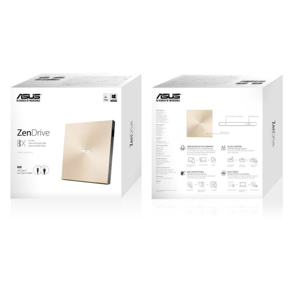 ASUS ZenDrive U9M Optisches Laufwerk DVD±RW Gold - Image 6