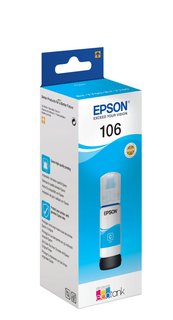 Epson 106 EcoTank Cyan ink bottle - Image 2