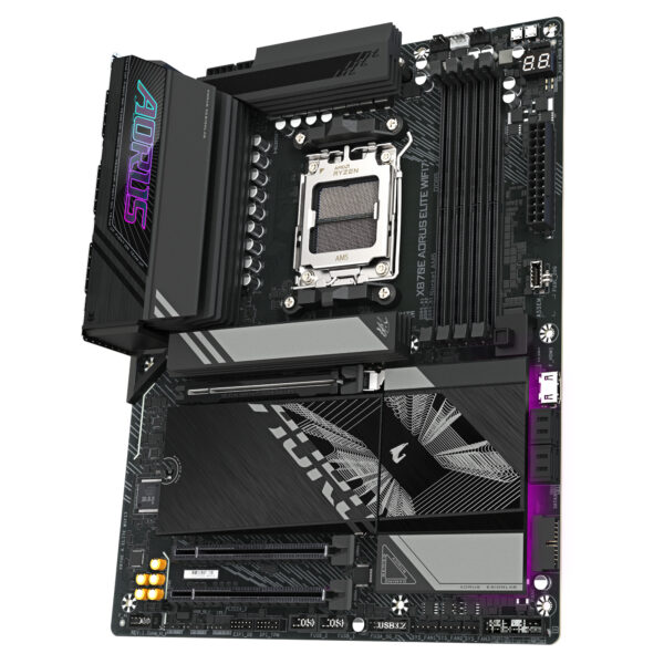 GIGABYTE X870E AORUS ELITE WIFI7 Mainboard - Unterstützt AMD Ryzen 9000 CPUs, 16+2+2 Phasen digitales VRM, bis zu 8000Hz DDR5 (OC), 3xPCIe 5.0 + 1xPCIe 4.0, Wi-Fi 7, 2.5GbE LAN, USB 4 - Image 4