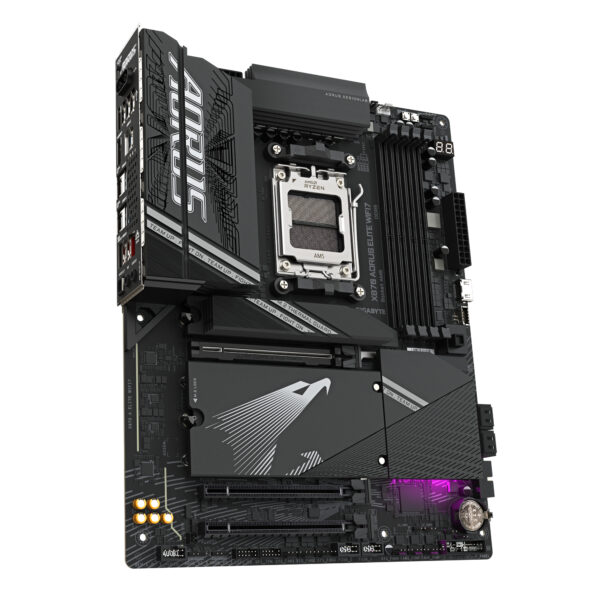 GIGABYTE X870 AORUS ELITE WIFI7 Mainboard - Unterstützt AMD Ryzen 9000 CPUs, 16+2+2 Phasen VRM, bis zu 8000MHz DDR5 (OC), 3xPCIe 5.0 + 1xPCIe 4.0, Wi-Fi 7, 2.5GbE LAN, USB 4 - Image 3