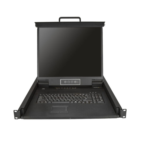 StarTech.com 8 Port Rack KVM Konsole mit 1,8 m Kabeln - US Tastatur(QWERTY), Integrierter KVM Switch mit 19" LCD Monitor - 1HE LCD KVM Konsole - OSD KVM - 50.000 MTBF - USB + VGA - Image 3