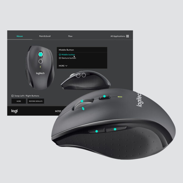 Logitech Customizable Mouse M705 Maus Büro rechts RF Wireless Optisch 1000 DPI - Image 4