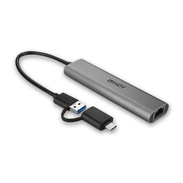 Lindy 43379 Schnittstellen-Hub USB 3.2 Gen 1 (3.1 Gen 1) Type-A + Type-C 5000 Mbit/s Grau - Image 3