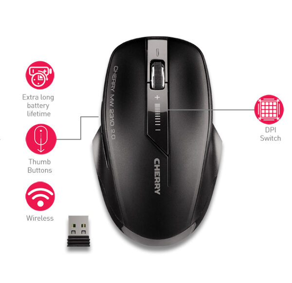 CHERRY MW 2310 2.0 Kabellose Maus, Schwarz, USB - Image 6