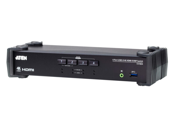 ATEN 4-Port USB 3.0 4K HDMI KVMP™ Switch mit Audio Mixer Modus