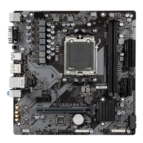 GIGABYTE B650M S2H Mainboard - AMD Ryzen 9000er-Serie, 5+2+2 Phasen VRM, bis zu 6400 MHz DDR5 (OC), 1xPCIe 4.0 M.2, GbE LAN, USB 3.2 Gen 1 - Image 3