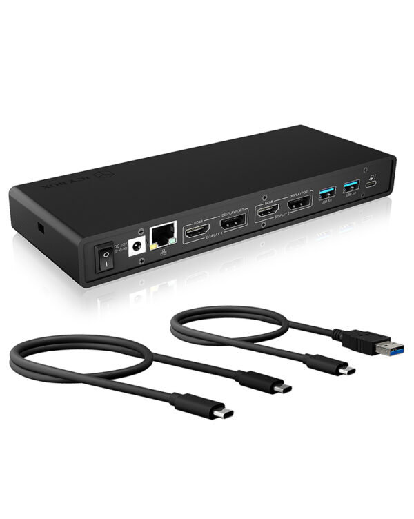 ICY BOX IB-DK2245AC Kabelgebunden USB 3.2 Gen 1 (3.1 Gen 1) Type-C Schwarz