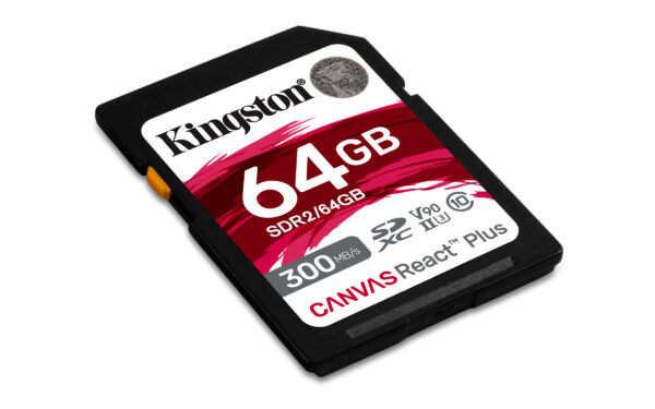 Kingston Technology 64GB Canvas React Plus SDXC UHS-II 300R/260W U3 V90 for Full HD/4K/8K - Image 2