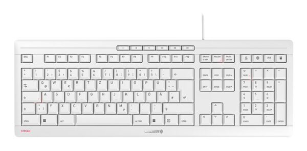 CHERRY STREAM KEYBOARD, Kabelgebundene Tastatur, hellgrau, USB (QWERTZ - DE)