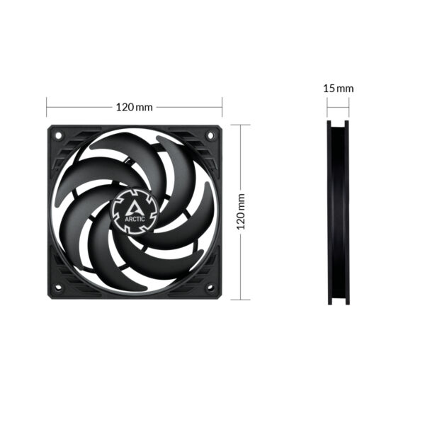 ARCTIC P12 Slim PWM PST 120 mm PWM Lüfter optimiert für statischen Druck mit integriertem Y-Kabel - Image 3