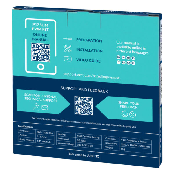 ARCTIC P12 Slim PWM PST 120 mm PWM Lüfter optimiert für statischen Druck mit integriertem Y-Kabel - Image 7