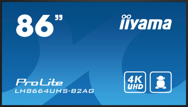 iiyama LH8664UHS-B2AG Signage-Display Digital Signage Flachbildschirm 2,18 m (86") WLAN 500 cd/m² 4K Ultra HD Schwarz Eingebauter Prozessor Android 24/7