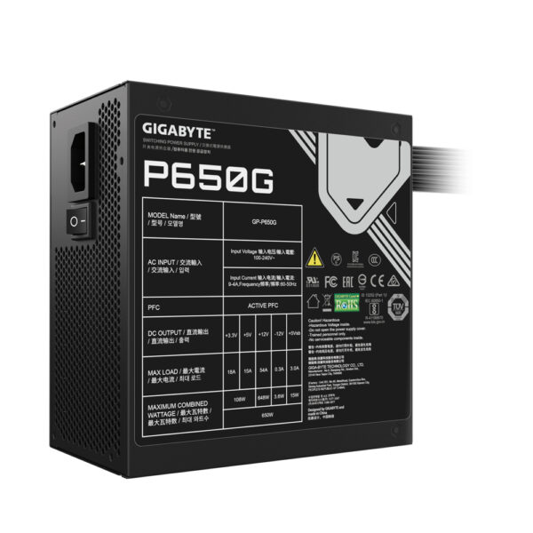 GIGABYTE GP-P650G Netzteil 650 W 20+4 pin ATX ATX Schwarz - Image 4