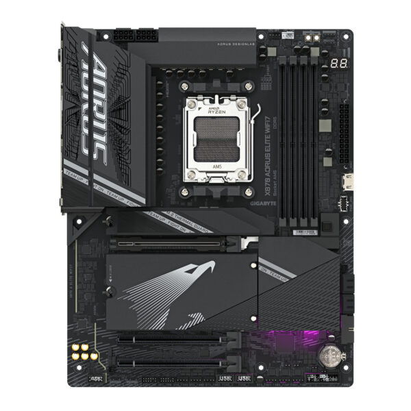 GIGABYTE X870 AORUS ELITE WIFI7 Mainboard - Unterstützt AMD Ryzen 9000 CPUs, 16+2+2 Phasen VRM, bis zu 8000MHz DDR5 (OC), 3xPCIe 5.0 + 1xPCIe 4.0, Wi-Fi 7, 2.5GbE LAN, USB 4 - Image 2