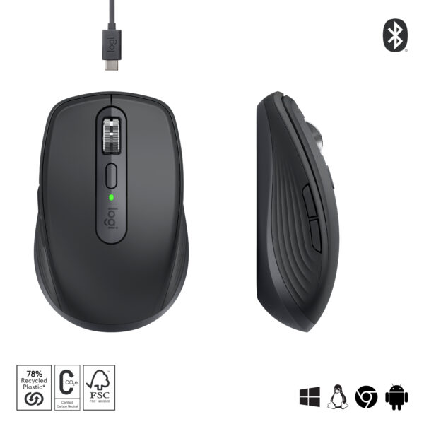 Logitech MX Anywhere 3S Maus Büro rechts RF Wireless + Bluetooth Laser 8000 DPI - Image 6