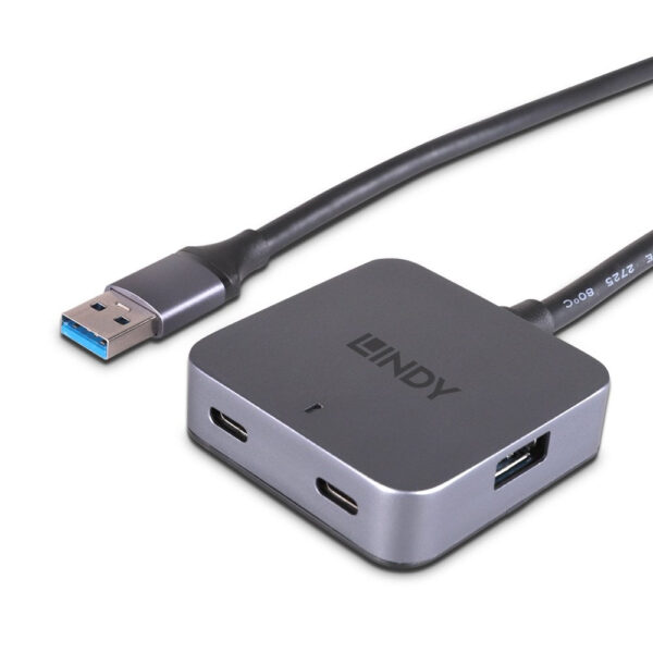 Lindy 43388 Schnittstellen-Hub USB 3.2 Gen 1 (3.1 Gen 1) Type-A 5000 Mbit/s Schwarz, Grau - Image 2