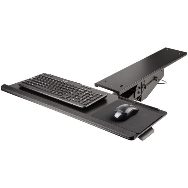 StarTech.com Tastaturablage - Full Motion und höhenverstellbare Tastatur- und Mausablage, 25 x 66 cm - Ergonomische Schreibtischhalterung für Computertastatur mit Mauspad und Handgelenkauflage - neig- und drehbar - Image 3