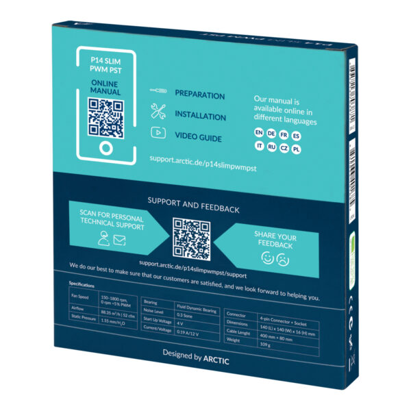 ARCTIC P14 Slim PWM PST 140 mm PWM Lüfter optimiert für statischen Druck mit integriertem Y-Kabel - Image 7