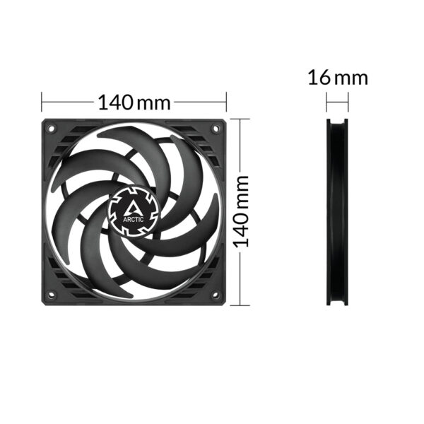 ARCTIC P14 Slim PWM PST 140 mm PWM Lüfter optimiert für statischen Druck mit integriertem Y-Kabel - Image 5