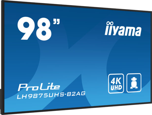 iiyama LH9875UHS-B2AG Signage-Display Digital Signage Flachbildschirm 2,48 m (97.5") LED WLAN 500 cd/m² 4K Ultra HD Schwarz Eingebauter Prozessor Android 11 24/7 - Image 3