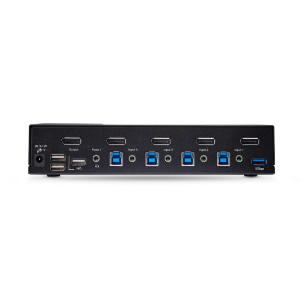 StarTech.com 4-Port 8K KVM-Switch DisplayPort 1.4, 8K 60Hz / 4K 144Hz, DP 1.4, 2x USB 3.0 Ports, 4x USB 2.0 HID Ports, KVM DisplayPort Umschalter, Taste & Hotkey, MST Pass-Through - OS unabhängig, Metallgehäuse - Image 4